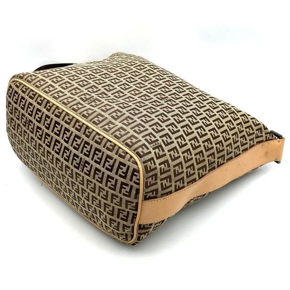 Fendi Shoulder Bag Zucchino Beige Canvas Vintage Ladies Men Fashion Gift USED - Picture 2 of 10